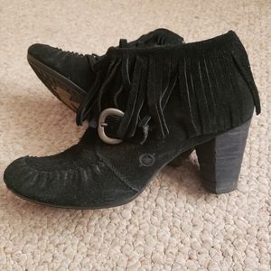 Black Born Fringe Booties